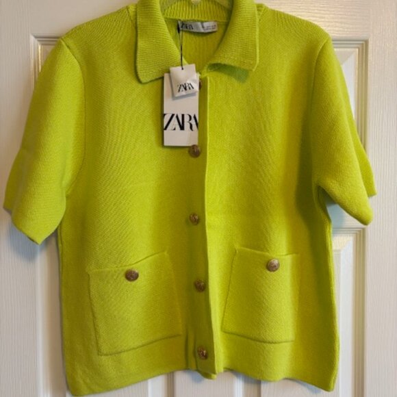 ZARA NEON cardigan sweatshirt jacket - Picture 1 of 7